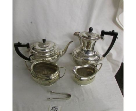 A 4 piece silver plate tea service.