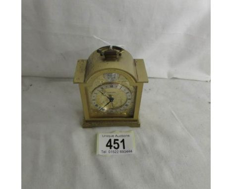 A miniature 'Swiza' brass carriage clock. ****Condition report**** In working order