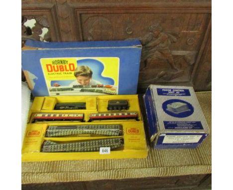 A boxed Hornby Dublo electric train set, EDP15 Silver King Engine and a boxed Meccano power control unit A3.