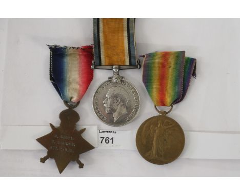 A GT WAR R NAVY TRIO1914/15 Star, British War &amp; Victory Medals named to K.15911 Sto 1 R N.