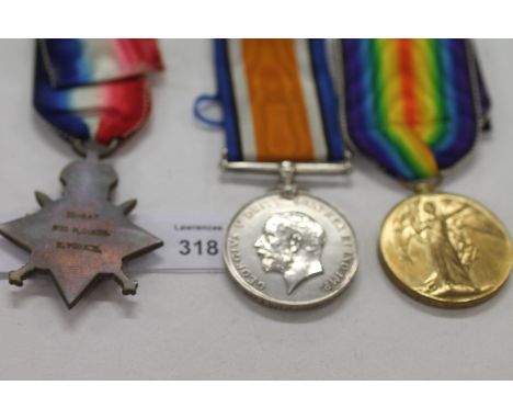 AN EAST YORKSHIRE REGT TRIO. A 1914/15 Star named to 10-247 Pte H Dixon E Yorks R. British War & Victory Medals named to 10-2