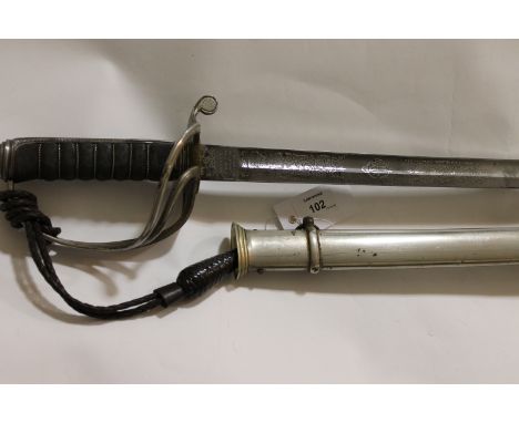 A WILKINSON R ARTILLERY OFFICERS SWORD. A steel three bar hilt sword numbered Wilkinson blade 39997, complete with its steel 