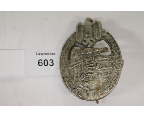 A GERMAN FLAK BADGE. A German Army Flak Badge, flat reverse with straight pin fixing, no visible makers marks.