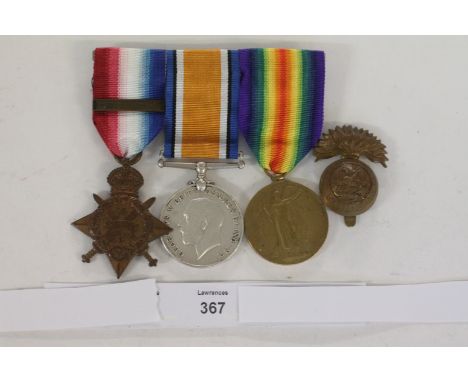 A NORTHUMBERLAND FUSILIERS 1914 STAR/BAR TRIO. A 1914 Star with bar, British War & Victory Medals named to 2559 Cpl on the fi