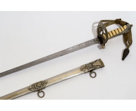 A SCOTTISH RIFLES PRESENTATION SWORD. A high quality presentation sword by Edward Thurkle of 5 Denmark St. Soho. London. Silv