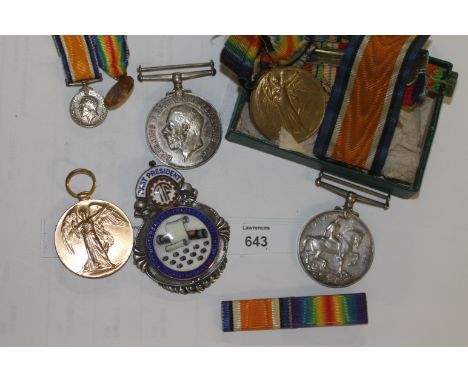 MEDALS & MINIATURES 7th LONDON R CASUALTY BWM, etc. Including a Great War pair named to Paymaster S. Lt M Gutteridge RNR, wit