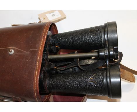 CASED MILITARY BINOCULARS. A cased pair of Barr & Stroud Naval Officers Binoculars, with 7 x CF 41 markings. Large in size 10