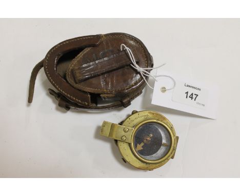 A MILITARY COMPASS etc An Anglo-Swiss Corporation Verners Pattern marching compass, in a fitted brown leather case dated 1915