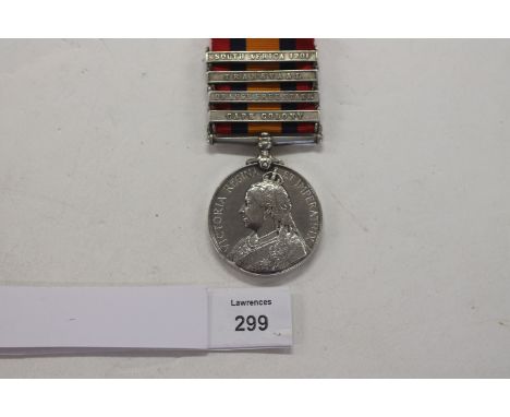 A FOUR BAR QSA MEDAL TO THE ROYAL ENGINEERS. A Queens South Africa Medal with bars Cape-Colony, Orange Free State, Transvaal 