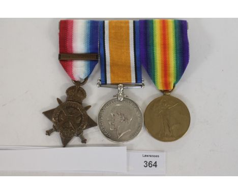 A LOYAL NORTH LANCS 1914 STAR/BAR TRIO. A 1914 Star with bar named to 9146 Pte J Marriott L.N.Lancs. British War & Victory Me