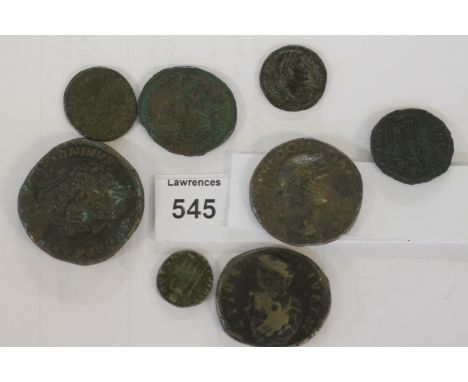 ROMAN BASE METAL COINAGE. An Antoninius Sestertius of 21.8 grams, another of the Emperor Domitian with SC reverse.9.9 grams. 