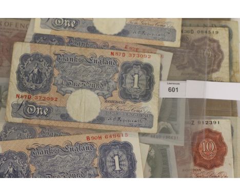 VARIOUS BANKNOTES. Including a Pictorial Issue QE11 £10 note numbered 11D 383820. A Helmeted Britannia £5 note number AO1 267