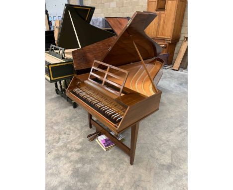 John Morley (c1971) A 6ft 3in Continuo single manual harpsichord in a walnut case on square tapered legs. This instrument is 