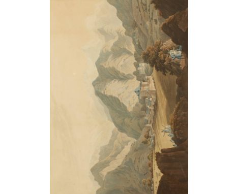 AFTER HENRY SALT (1780-1827) "Poonah", engraved by R. Havell & Son, 18" x 23.5", and seven other Indian topographical aquatin