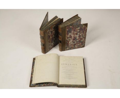 REV. JOHN COLLINSON, F.A.F (1781-1857) "The History of Somersetshire", three first edition volumes, one with copied engraving