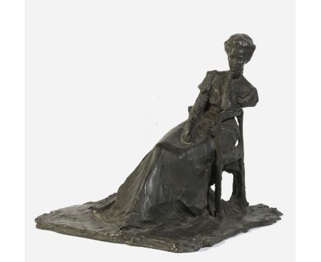 PRINCE PAUL TROUBETZKOY (1866-1938)  A woman seated,  signed and dated "Paul Troubetzkoy,  Paris, 1906". Bronze, 46cm high  P