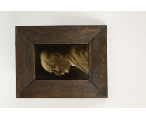 THOMAS HARDY INTEREST: A glazed ceramic portrait tile by George Cartlidge, incised verso " Mr Thomas Hardy O.M., D. Litt (Oxo