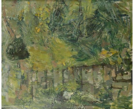 •ANTONY FREEMAN (contemporary)"Grass Patch", signed and titled with artists address to New English Art Club label verso, furt