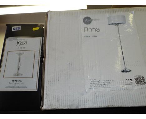 A Signa Home Floor standard lamp entitled Anna and a Lumiere large candle stick light, boxed (2)