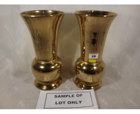 Six ceramic vases with gilt decoration made for Van Poulies at Denby, each 30cm (h) Est £30 - £50