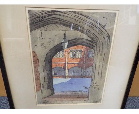 A limited edition print depicting a walkway issued in a limited 12/150, signed to the painting ASW and signed in pencil to th