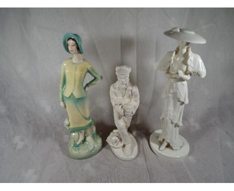 3 ceramic figurines comprising Sophie by Royal Doulton HN 3790 24cm (h), High Society by Coalport issued in a limited edition