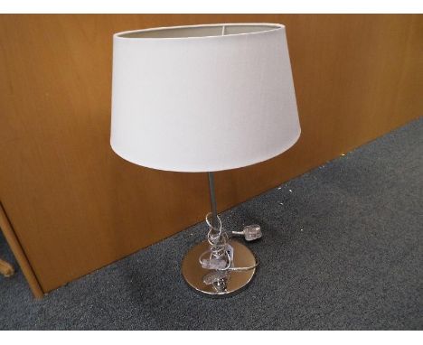 A modern chrome table lamp with shade, 60cm (h)