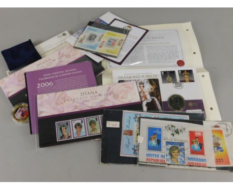 A quantity of commemorative medallions, coins, first day covers etc.