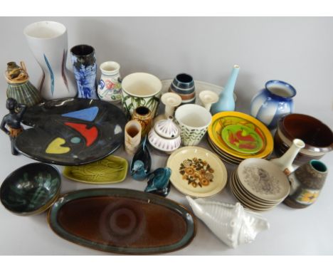 A large quantity of Poole Pottery, to include Delphis, Aegean, bamboo pieces etc.