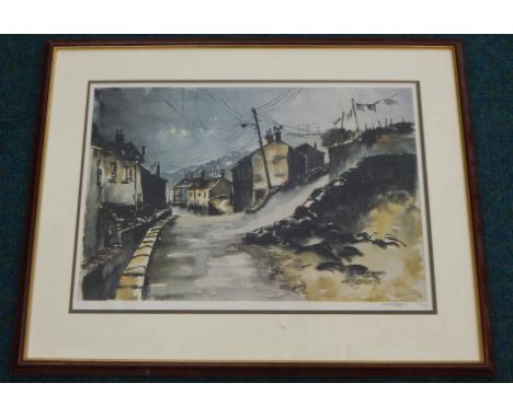 After Ashley Jackson.  Underbank Old Road Holmfirth, artist signed limited edition print, No. 506/850, 40cm x 56cm, inscribed