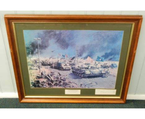 Terence Cuneo.  The Basrah Road, artist signed limited edition print, no. 207/500, 46cm x 63cm.