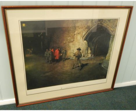 Terence Cuneo.  Ceremony of The Keys, artist signed print, 61cm x 73cm.