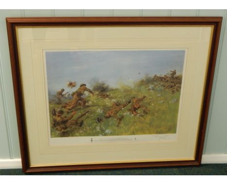 Terence Cuneo.  Tebourba Gap Tunsia North Africa 1942, artist signed print, 40cm x 53cm.