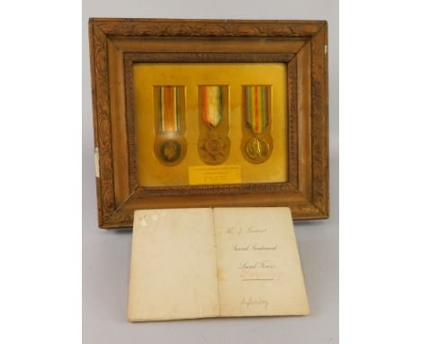 A set of three First World War medals, awarded to Lieutenant William Joseph Turner of the Middlesex Regiment, killed in actio