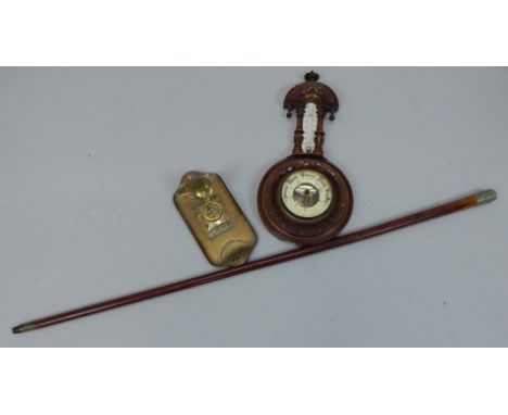 Miscellaneous items, to include a Coldstream Guards walking cane, a secessionist style Continental brass inkstand and a late 