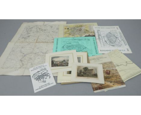 A collection of maps, to include an ordnance survey map of part of Southern Ireland, to include Dublin, notes in pencil and p