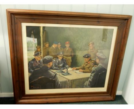 Terence Cuneo.  The German Surrender, artist signed print, 62cm x 76cm.