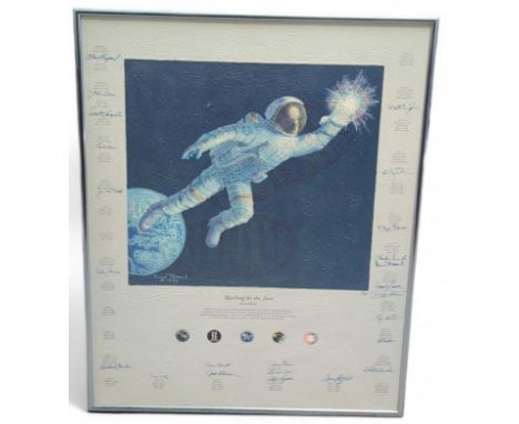 Alan Bean (1932-2018), 'Reaching for the Stars', textured limited edition print 82 x 1,500, signed in ink by  Alan Shepard, J