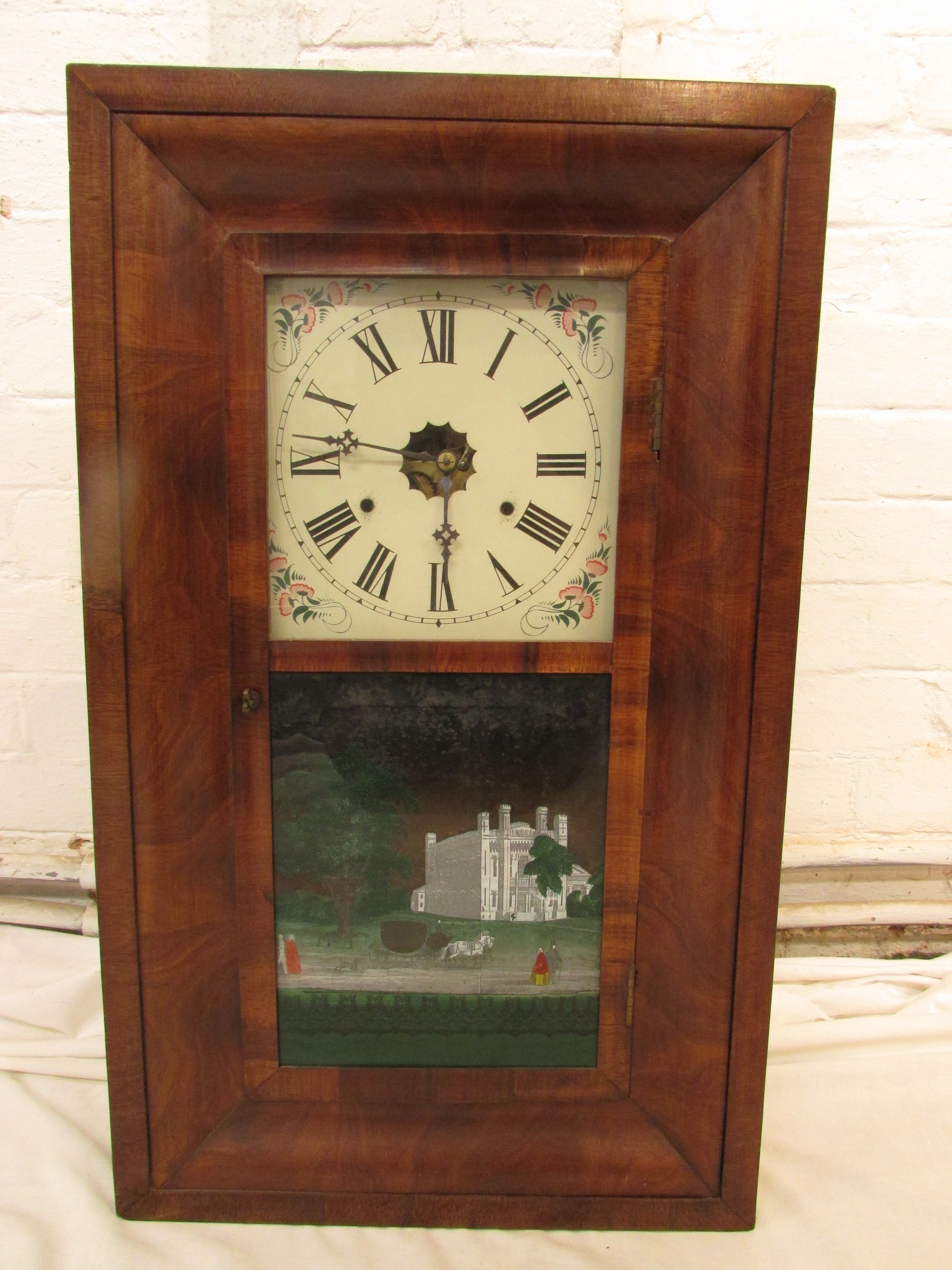 A 19th century mahogany cased 30 hour American wall clock by Jerome and ...