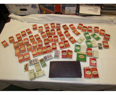 CIGARETTE CARDS - a small album of Wills and Players cigarette cards, and a collection of about sixty cigarette boxes (the ma