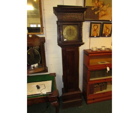 An 18th century thirty hour fruitwood and pine striking long case clock by Peter Bower of Redlench, the brass 25cm square dia