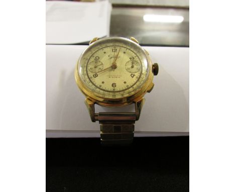 Jolus gentleman's chronograph wristwatch, gold plated with flexible strap