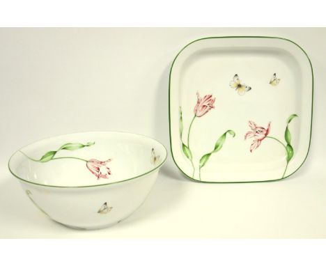 Worcester Alfresco large bowl and serving platter, W. 32 cm (2) 
