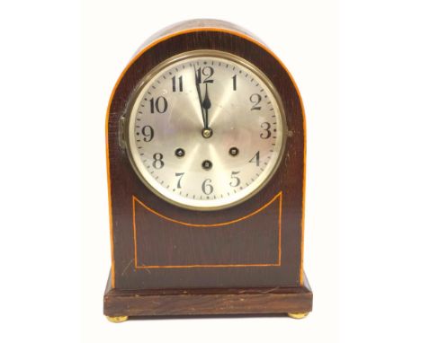 Mixed group of items, bracket clock with silvered dial, gilt frame mirror, Indian puzzle box, another box and two Italian gla