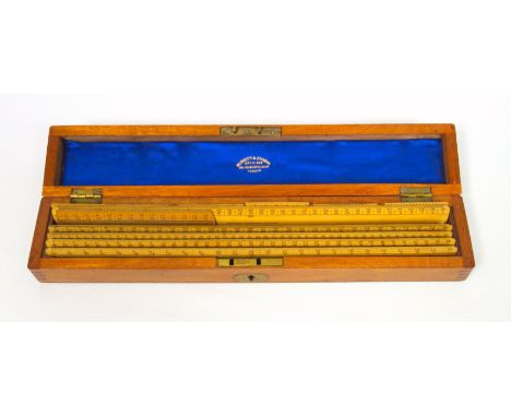 Negretti &amp; Zambra, set of scale rulers, some marked Engine Divided, in mahogany case.