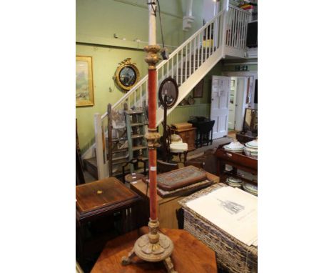 A GESSO &amp; VELVET RENAISSANCE STYLE STANDARD LAMP 