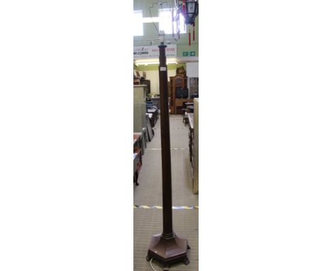 AN ART DECO DESIGN WOODEN STANDARD LAMP 