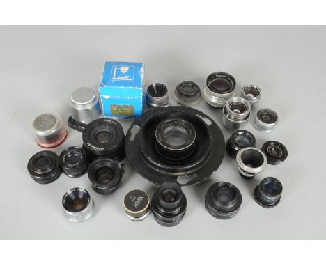 Enlarging Lenses, maker's include, Schneider-Kreuznach, Wray, Ross, Minolta and other examples, a quantity 