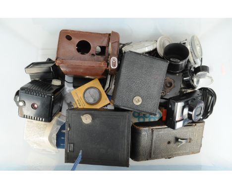 Folding and Box Cameras, including cameras from Gallus, Kodak, Minolta, Hermagis, a Gitzo Gilux tripod, a Manfrotto Professio