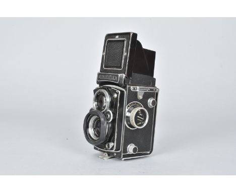 A Rolleiflex Automat 3.5 TLR Camera, body F, shutter working, button sticking, with Schneider-Kreuznach Xenar 75mm f/3.5 lens